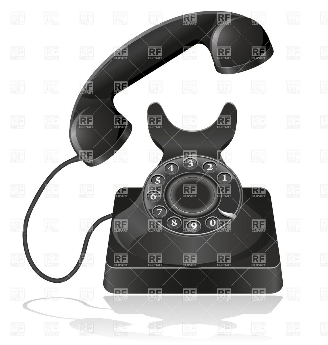 1142x1200 Old Phone With Receiver Off Vector Image Vector Artwork Of
