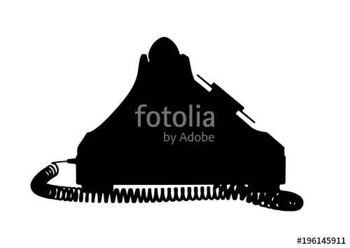 500x354 Silhouette Of An Old Phone Vector. Stock Image And Royalty Free