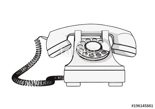 500x354 Sketch Of Old Phone Vector Stock Image And Royalty Free Vector