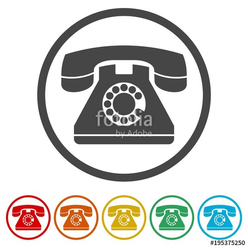 500x500 Old Phone Icon, Phone Vector Icon, Old Vintage Telephone Symbol