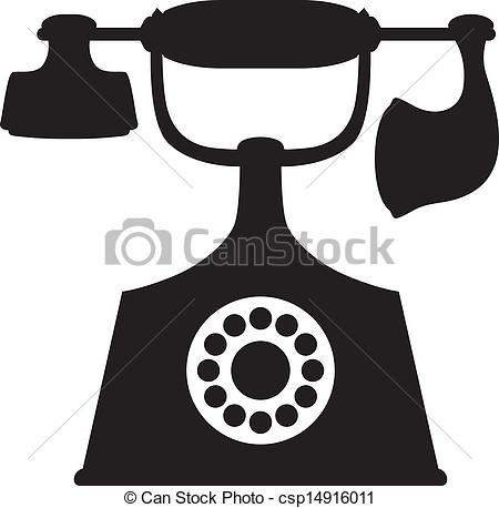 450x458 Old Phone. A Silhouette Image Of A Vintage Telephone.