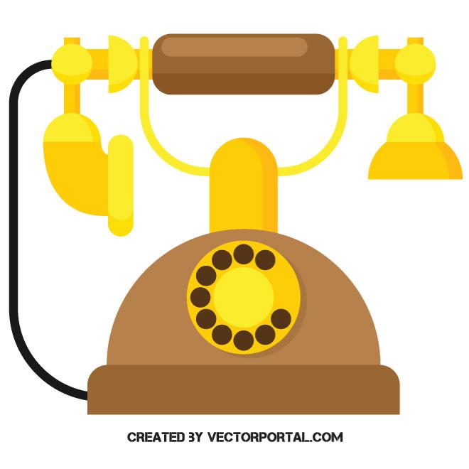 660x660 Old Telephone Vector Image