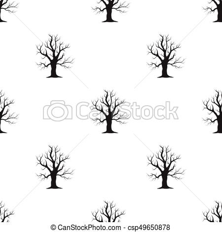 450x470 Old Tree Vector Icon In Black Style For Web. Old Tree Vector