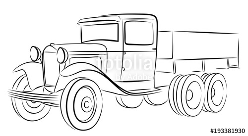 500x275 Sketch Of Old Truck. Stock Image And Royalty Free Vector Files On