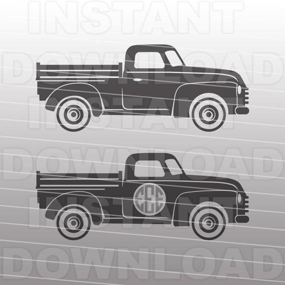 570x570 Vintage Antique Old Truck Svg Filetruck Monogram Svg Etsy