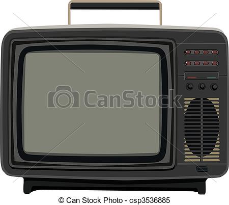 450x402 Old Tv. There Is An Old Black Tv, Vector.