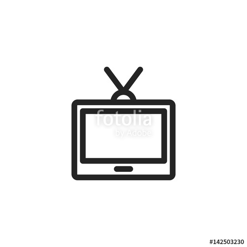 500x500 Tv Vector Icon, Old Television Symbol. Modern, Simple Flat Vector
