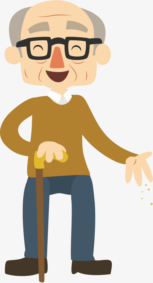 650x1198 Happy Old Man, Grandpa, Take A Walk, Crutch Png And Vector For