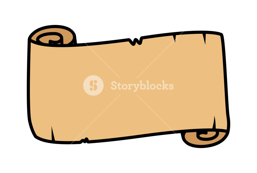 1000x672 Old Cartoon Scroll Parchment Vector Illustration Royalty Free