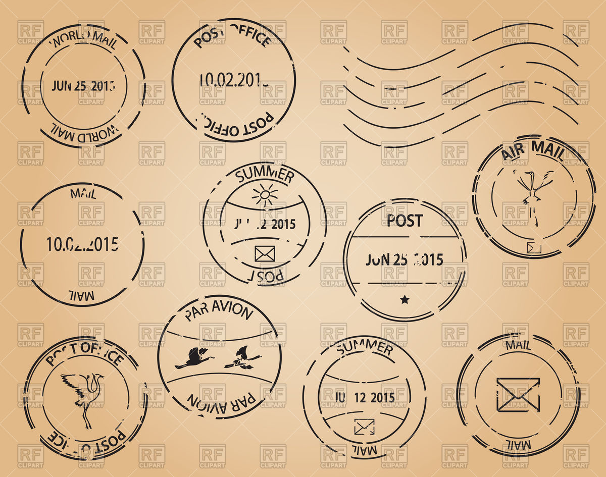 1200x945 Old Postage Stamps Vector Image Vector Artwork Of Design