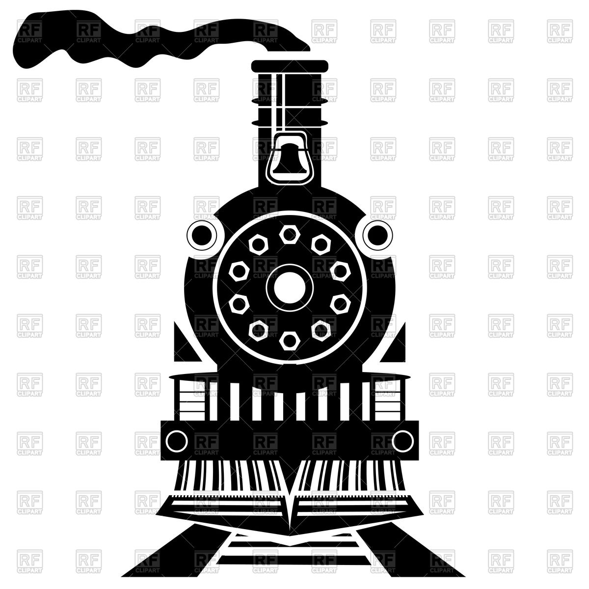1200x1200 Old Train Silhouette Front View Vector Image Vector Artwork Of