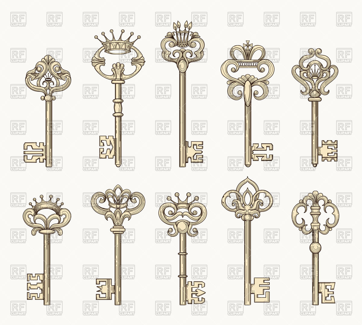 1200x1080 Ancient Keys For Old Door Vector Image Vector Artwork Of Icons