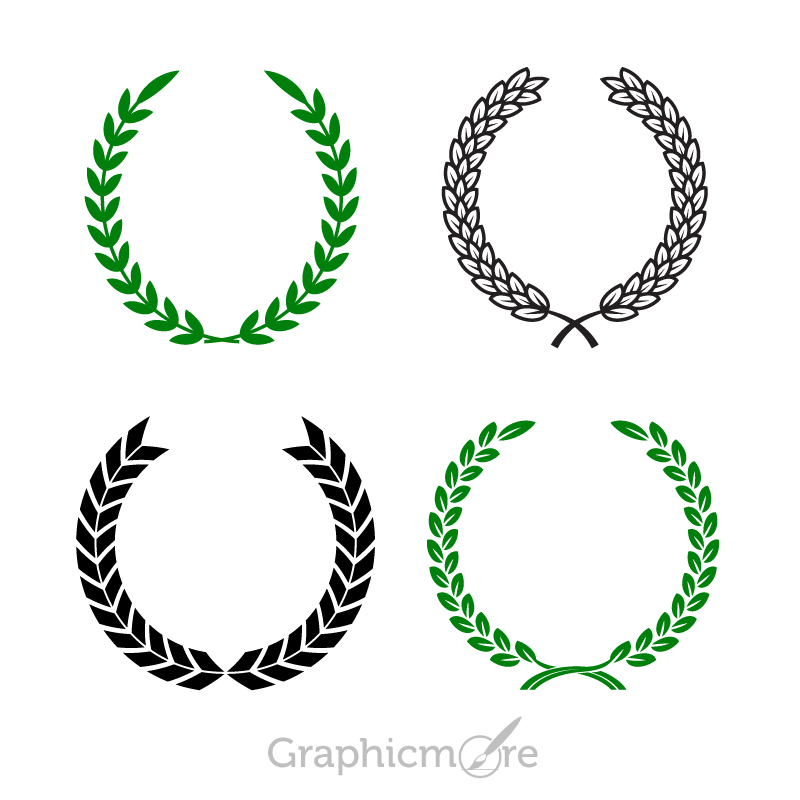 800x800 Olive Wreath Shapes Design Free Vector File Download