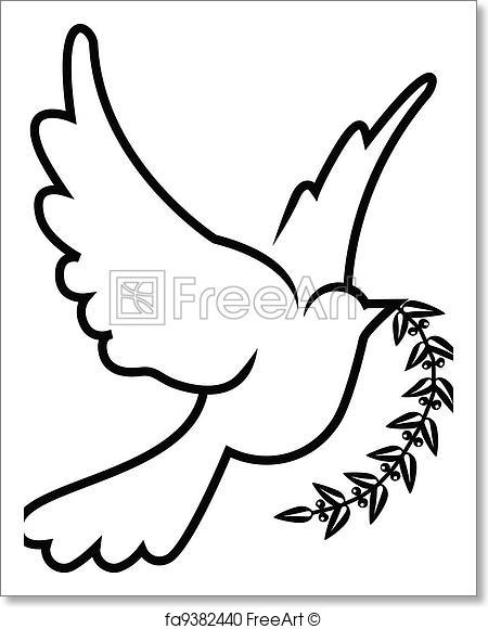 450x580 Free Art Print Of Vector Symbol Of Dove Olive Branch Freeart