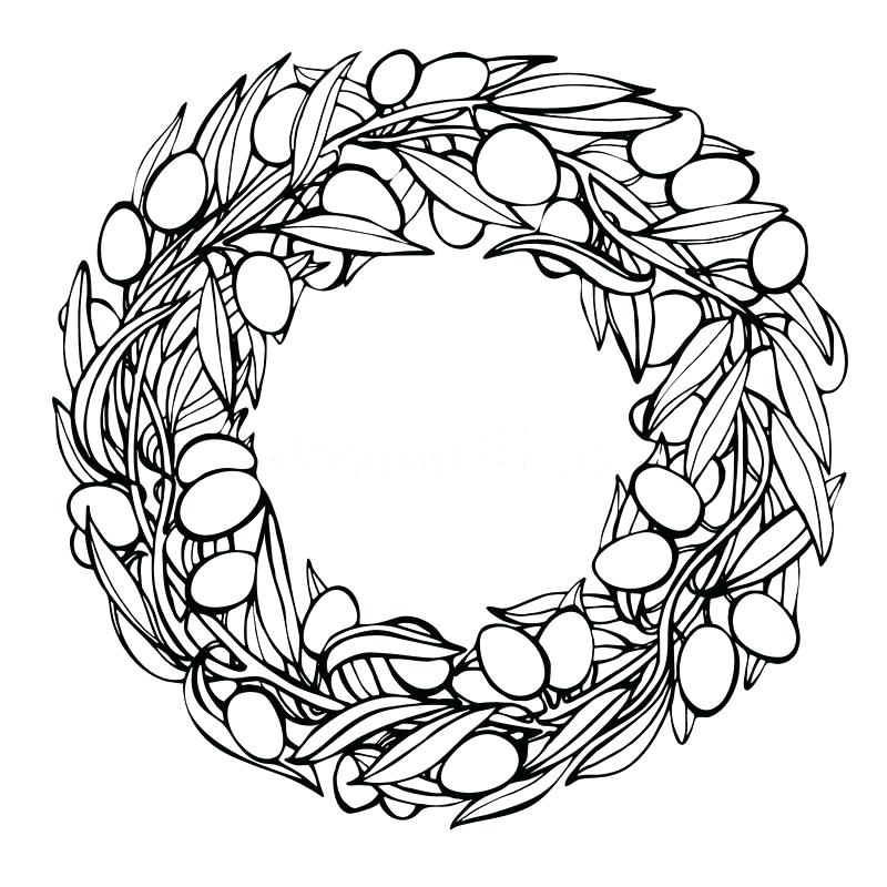 800x800 Olive Branch Wreath Vector Hand Drawn Laurel Wreath And Olive