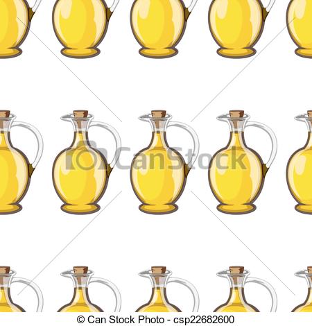 450x470 A Bottle Of Olive Oil With Seamless Vector Pattern.