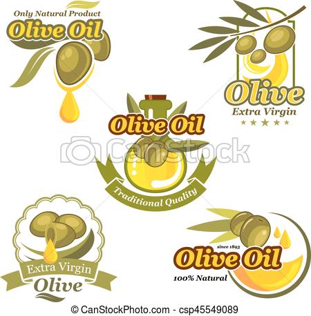 450x458 Olive Oil Vector Icons Product Label Template Set. Olive Oil