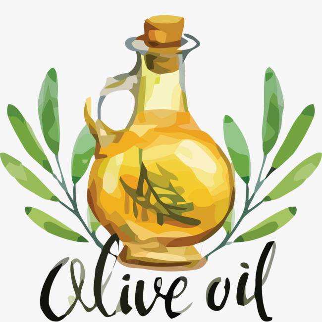 650x651 Vector Creative Hand Painted Bottle Of Olive Oil, Bottle Vector
