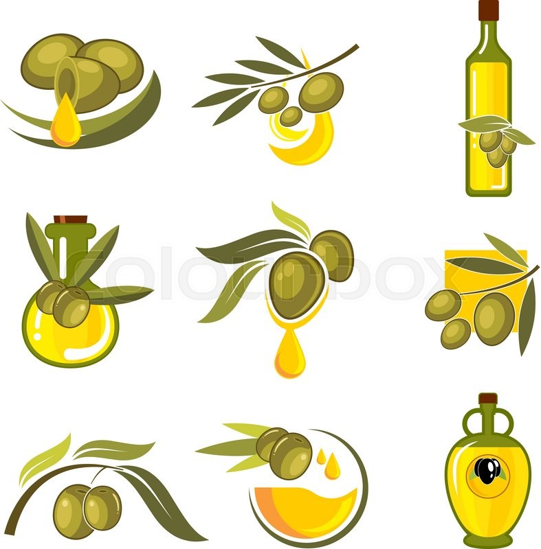 787x800 Fresh Green And Black Olive Fruits Icons With Dripping Golden