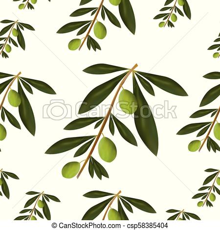 450x470 Seamless Pattern With Olive Tree Vector Illustration