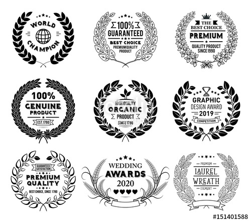 500x442 Laurel Wreath Vector Basic Black Collection Stock Image And