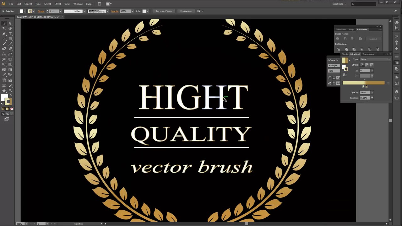 1280x720 How To Create A Golden Laurel Wreath Vector In Adobe Illustrator