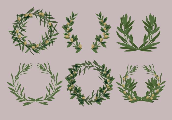 700x490 Laurel Olive Wreath Vectors