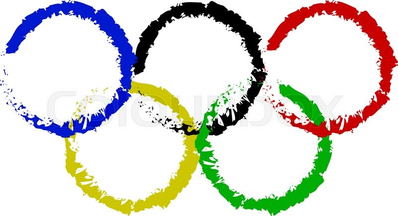 800x435 Vector Image Olympic Rings From Colored Brush Isolated On White
