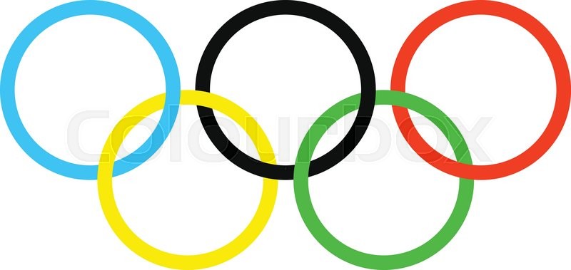 800x379 Olympic Style Rings Symbol On Canvas Texture. Stock Vector