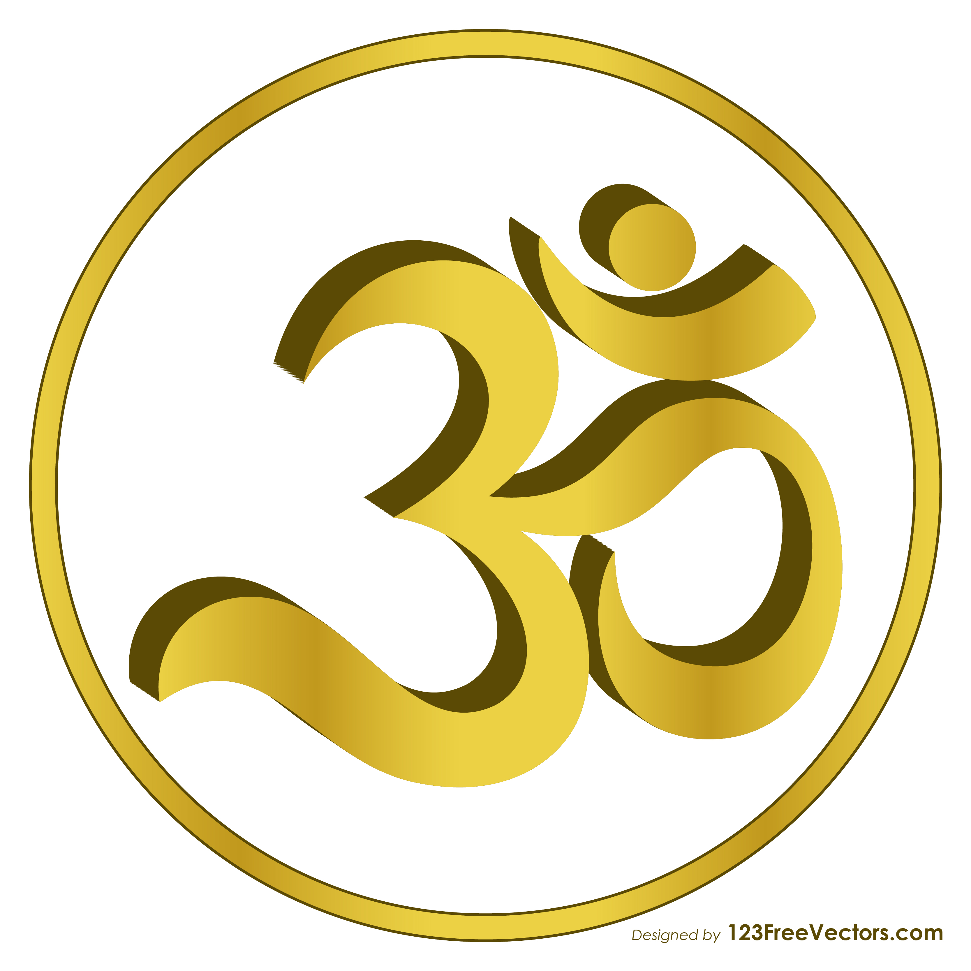 3333x3333 Golden Om Symbol Vector 123freevectors
