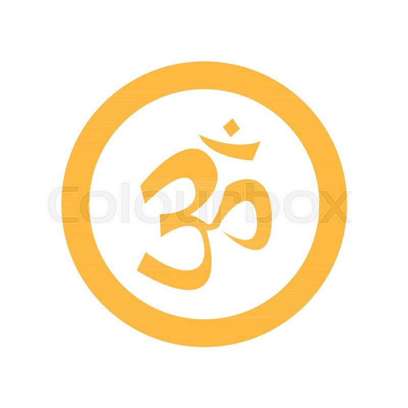 800x800 Simple Circular Yellow Om Symbol Vector Graphic Illustration