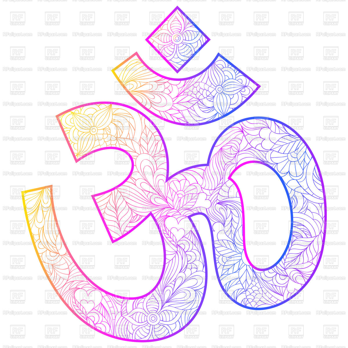 1200x1200 Floral Hand Drawn Om Symbol Vector Image Vector Artwork Of Signs