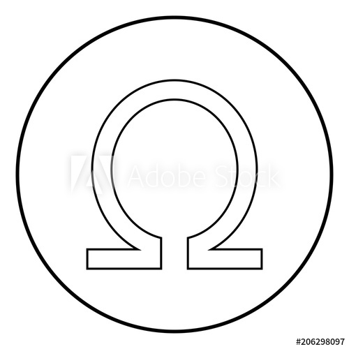500x500 Symbol Omega Icon Black Color Vector Illustration Simple Image
