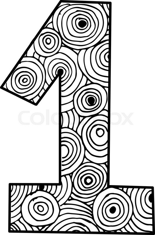 529x800 Number One Hand Doodle Stock Vector Colourbox