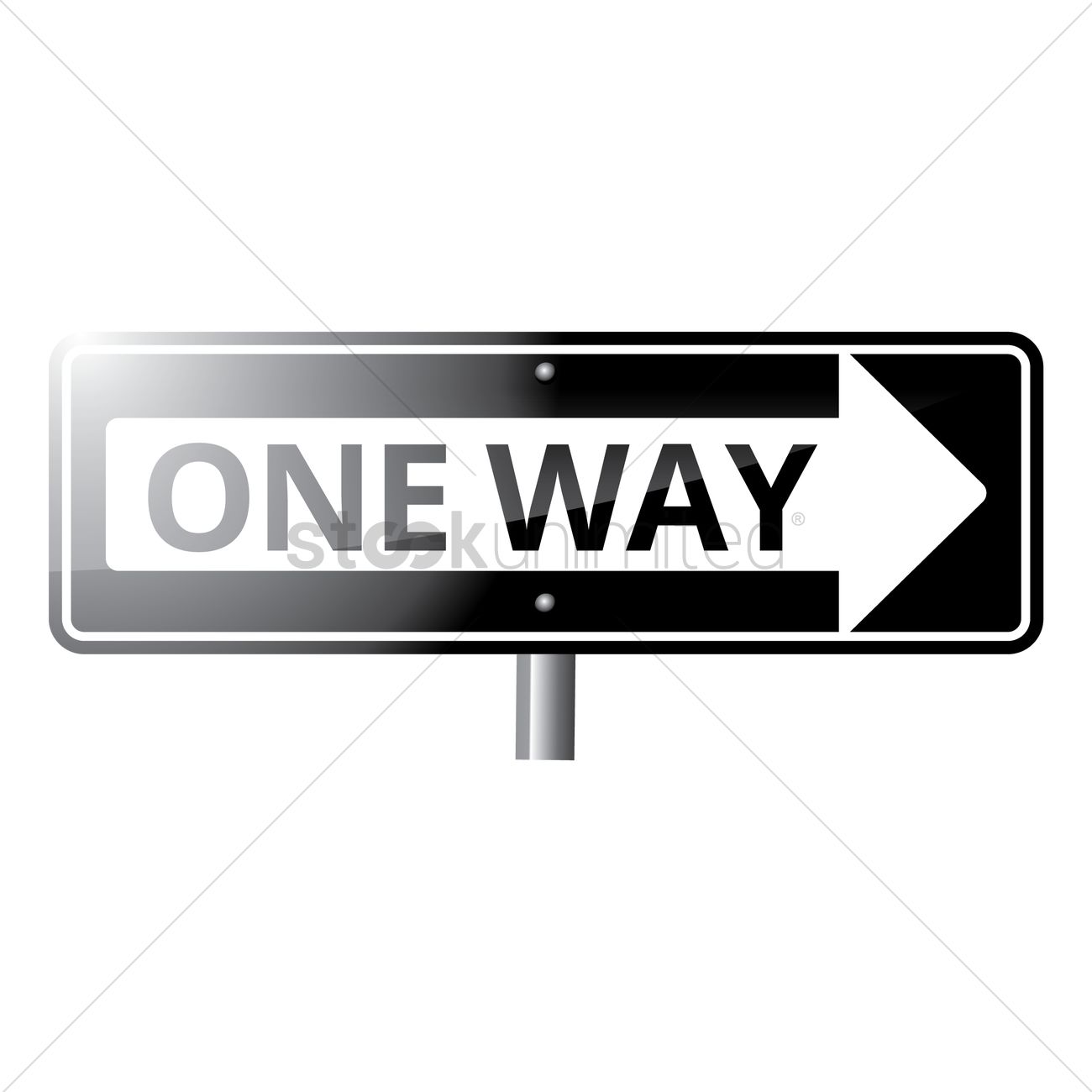 1300x1300 One Way Road Sign Vector Image