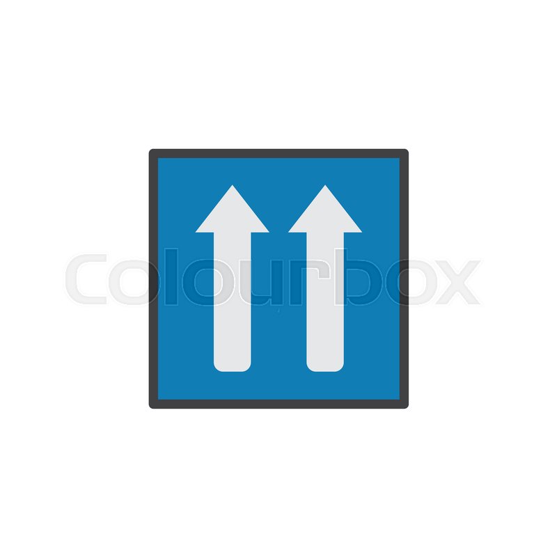 800x800 One Way Sign Flat Icon, Vector Sign, Colorful Pictogram Isolated