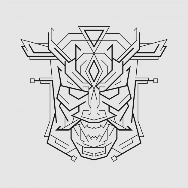 626x626 Oni Mask Vector Premium Download