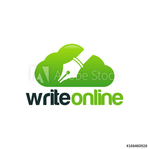 500x500 Online Writing Logo, Cloud Creator Logo Designs Vector