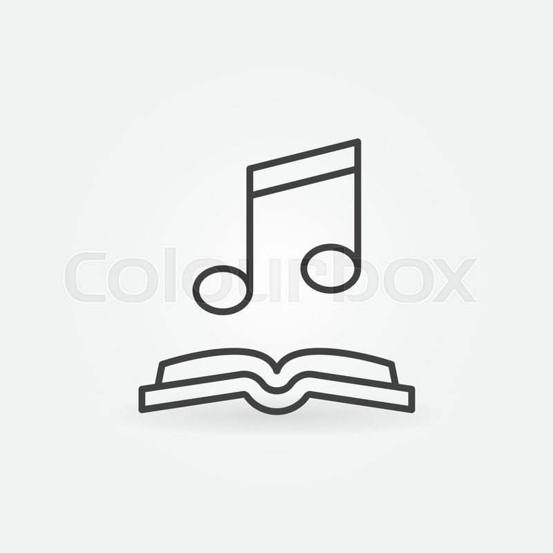 800x800 Musical Note With Open Book Icon. Vector Audio Book Concept