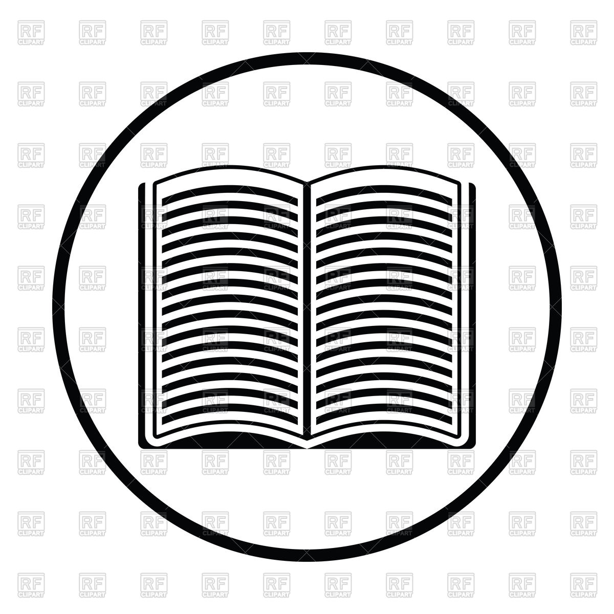 1200x1200 Thin Circle Design Of Open Book Icon Vector Image Vector Artwork