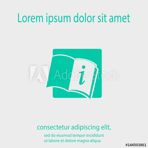 500x500 Open Book Icon, Vector Illustration. Flat Design Style
