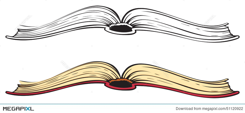 800x369 Open Book. Vector Sketch Illustration 51120922