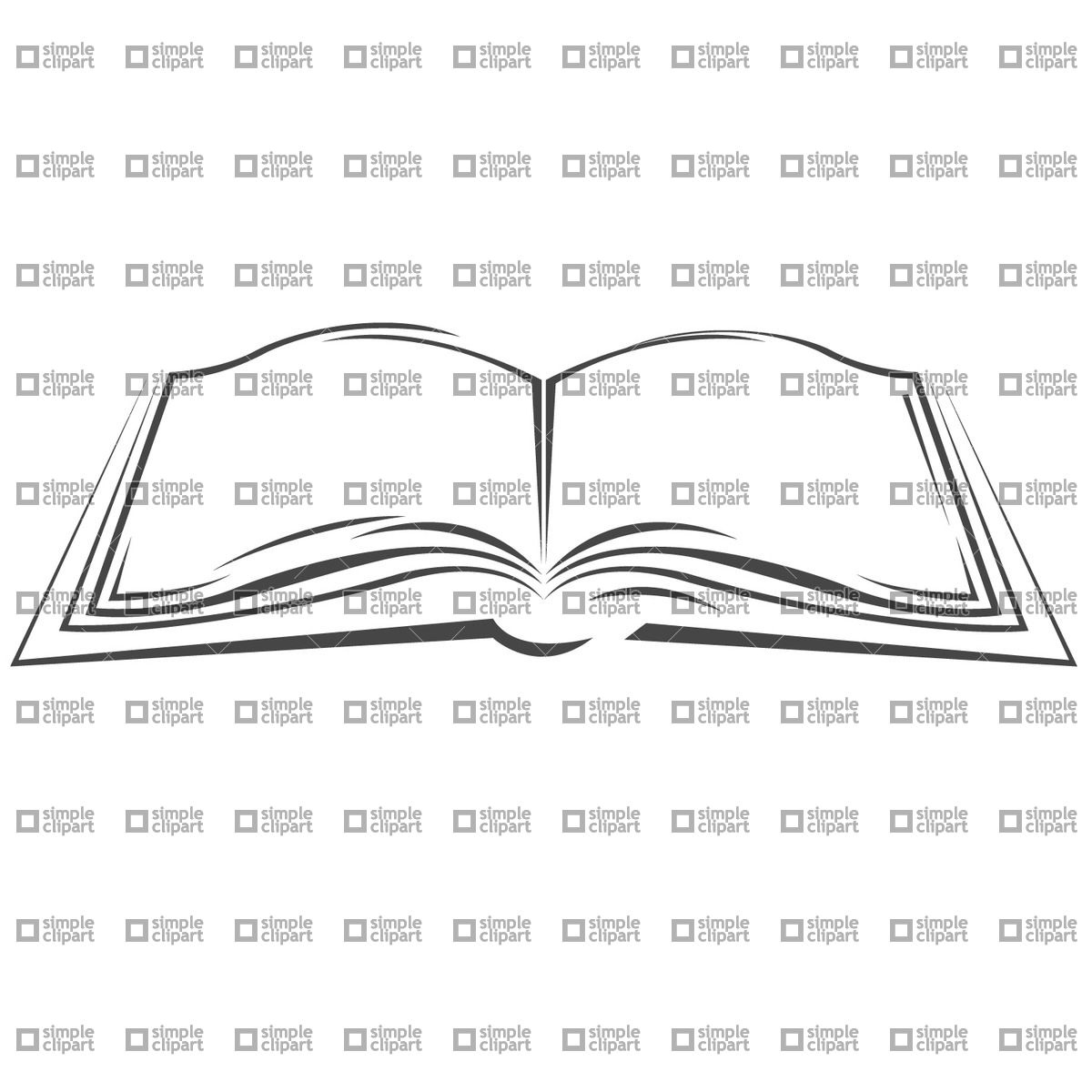 1200x1200 Symbolic Open Book Vector Image