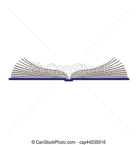 450x470 Color Silhouette With Open Book Vector Illustration.