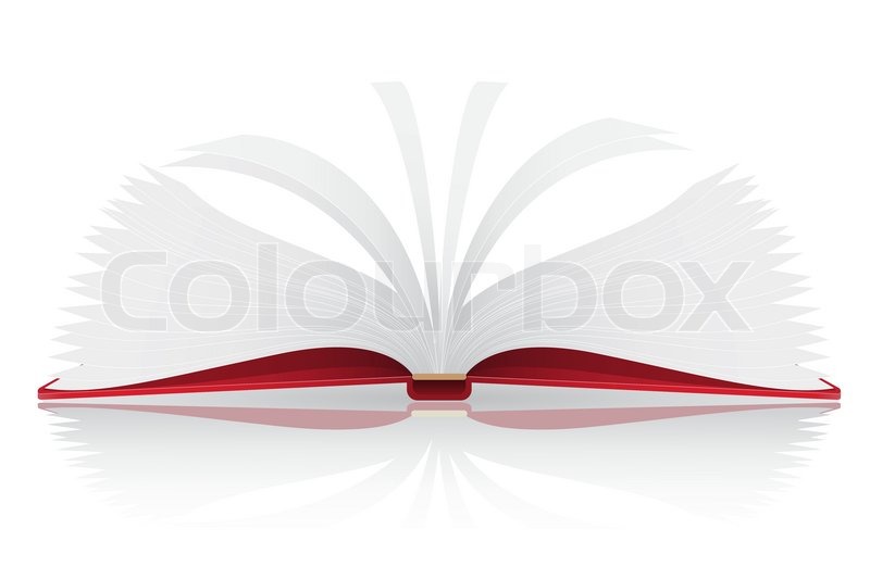 800x533 Open Book Vector Illustration Isolated On White Background Stock