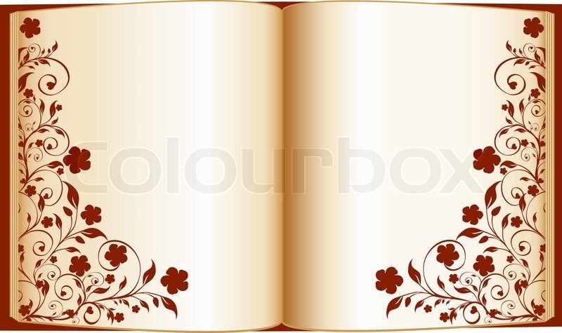 800x475 Vector Illustration Of An Open Book With Floral Decoration