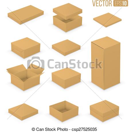450x459 Open Boxes. Open And Closed Boxes Design Collection. Brown