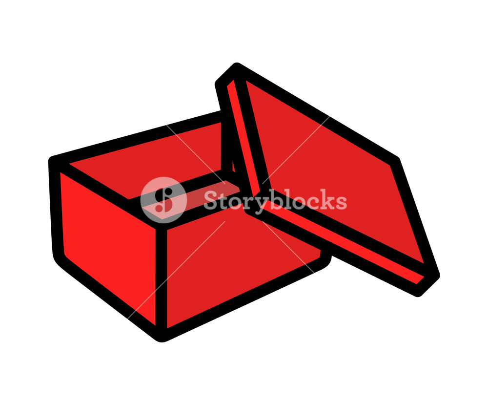1000x829 Retro Open Box Vector Shape Royalty Free Stock Image