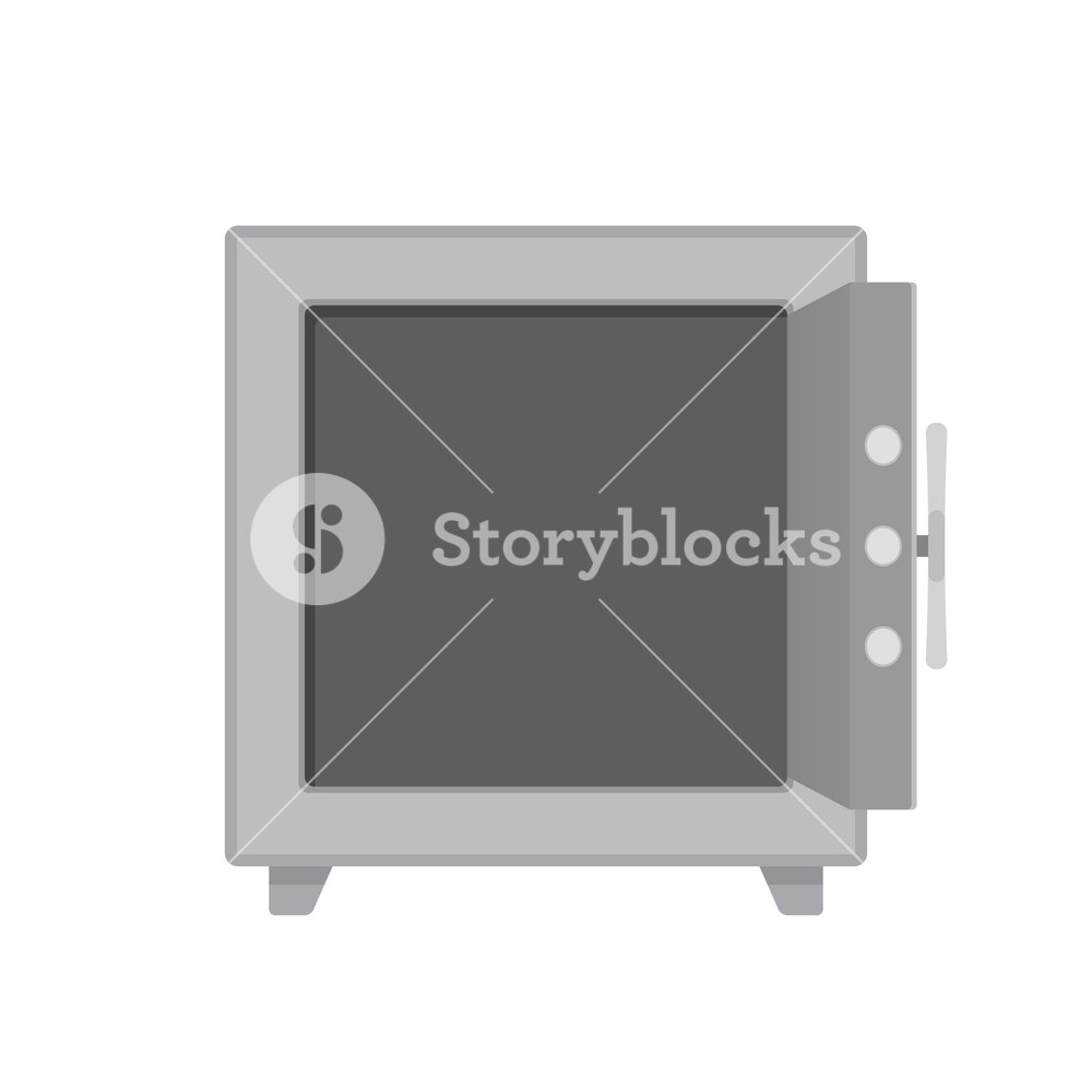 1000x1000 Empty Open Safe. Safety Metal Deposit Box, Security Open Door