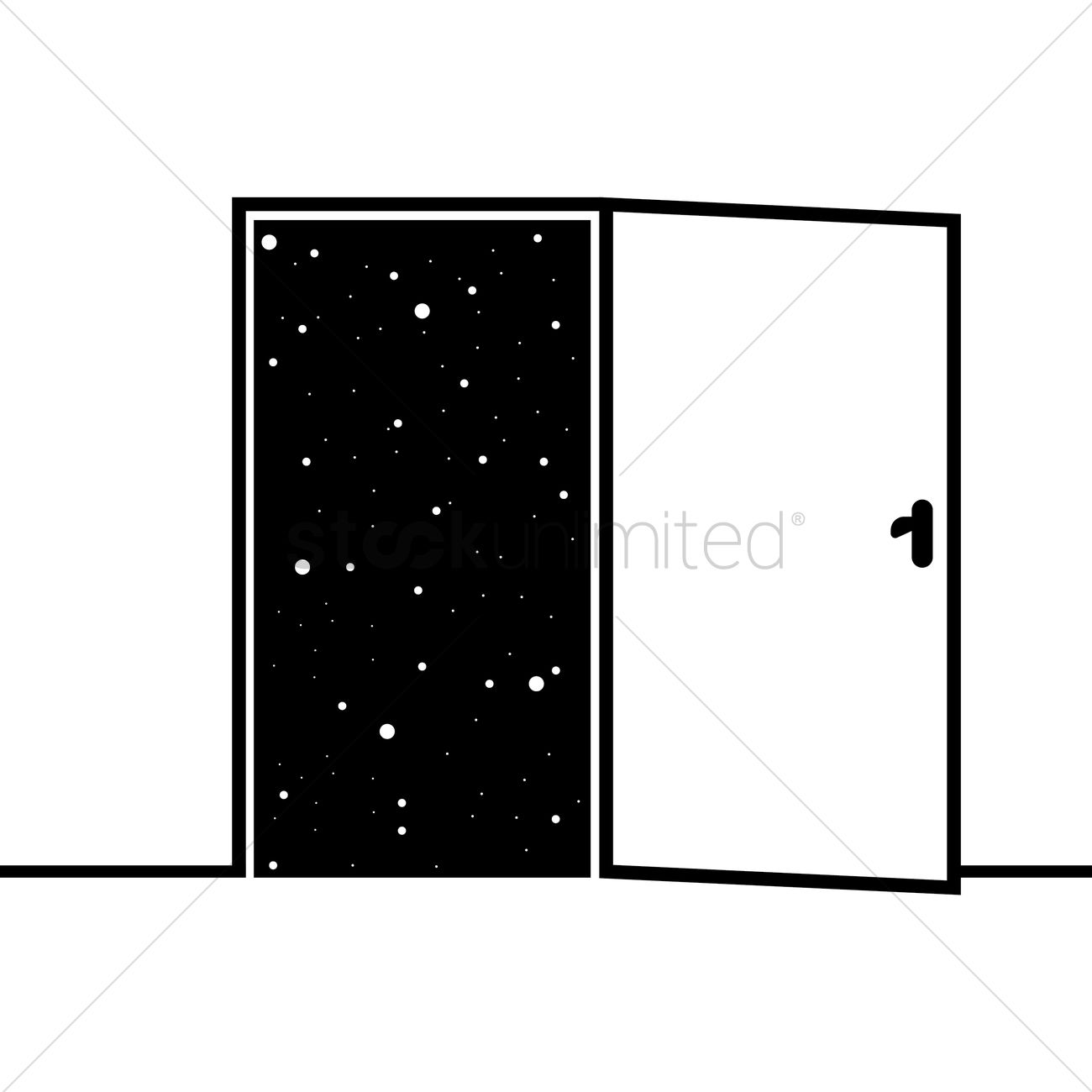 1300x1300 Starry Sky View From Open Door Vector Image